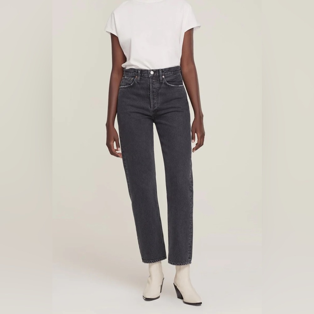 Agolde Black Straight Leg Jeans